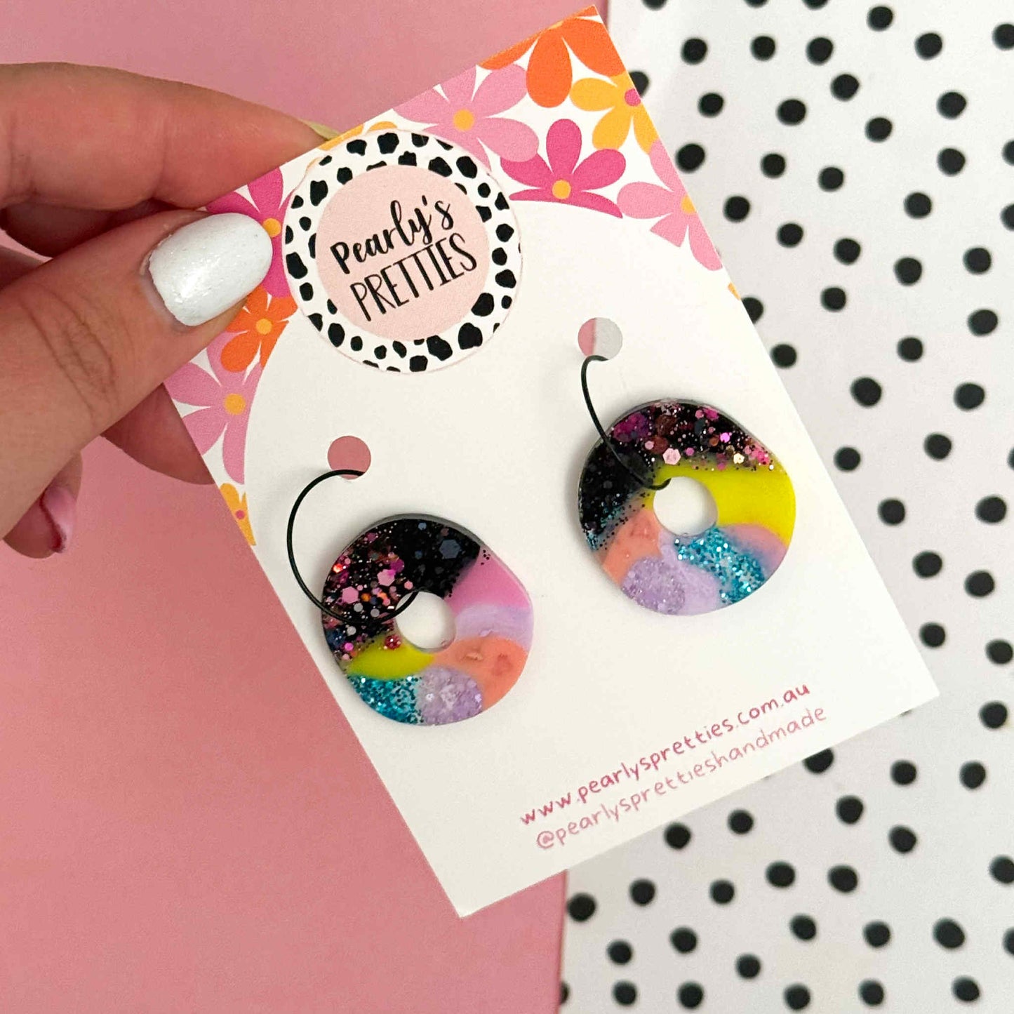 Oval-licious hoop dangle earrings- Retro Remix- RR03