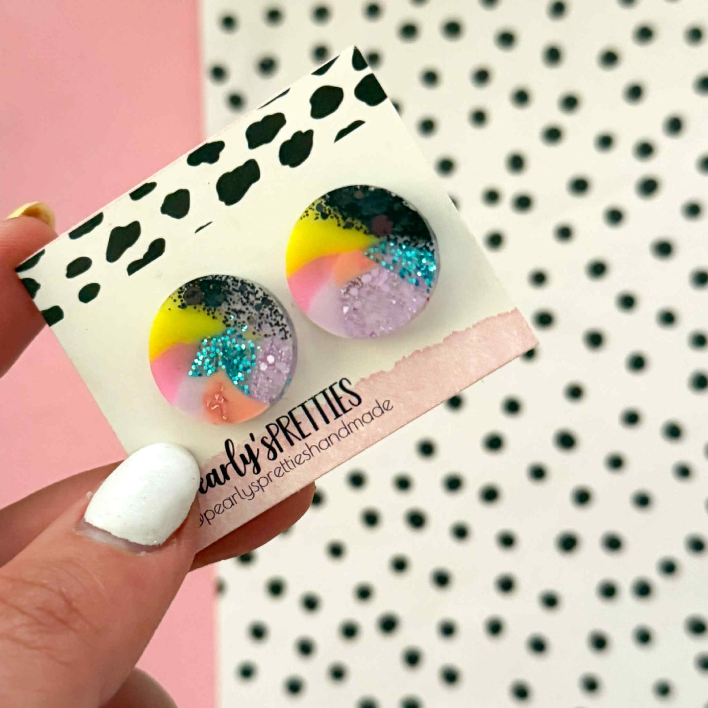 Circle stud earrings- Retro Remix- RRS2