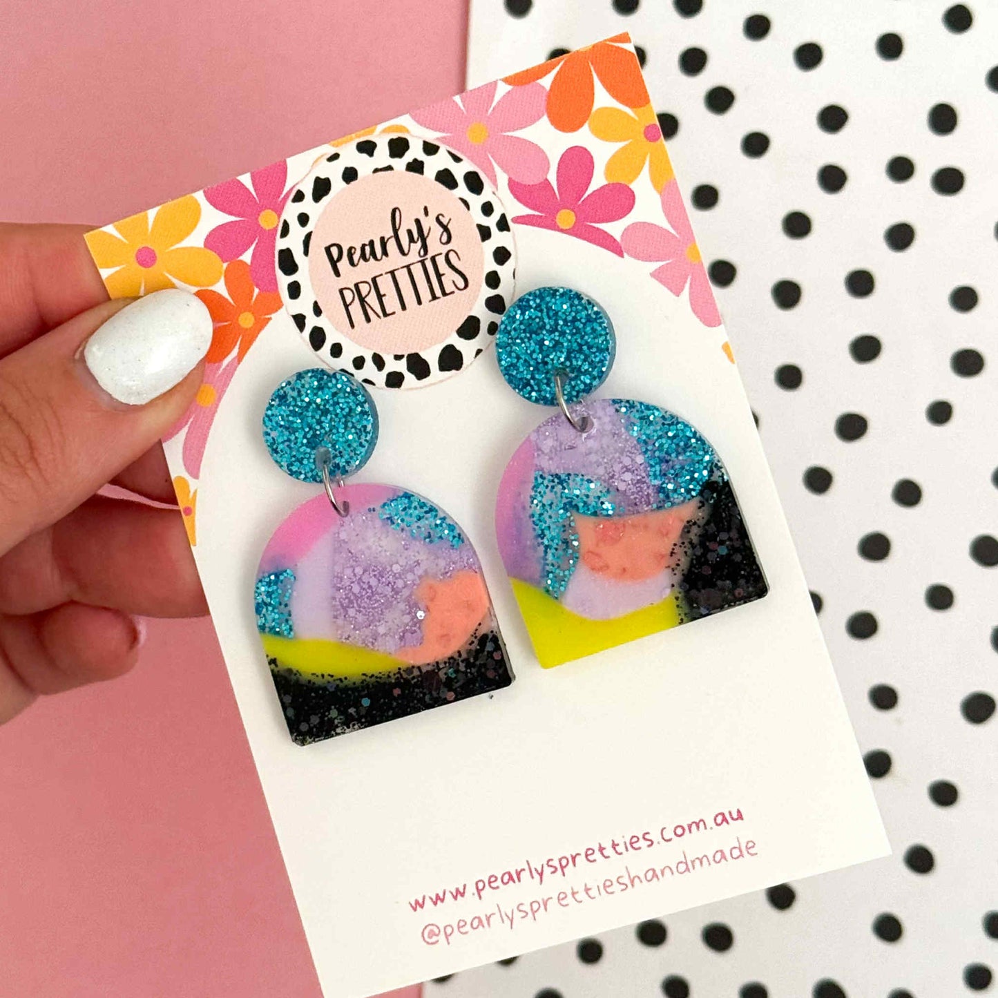 U-turns stud top dangle earrings- Retro Remix- RR011