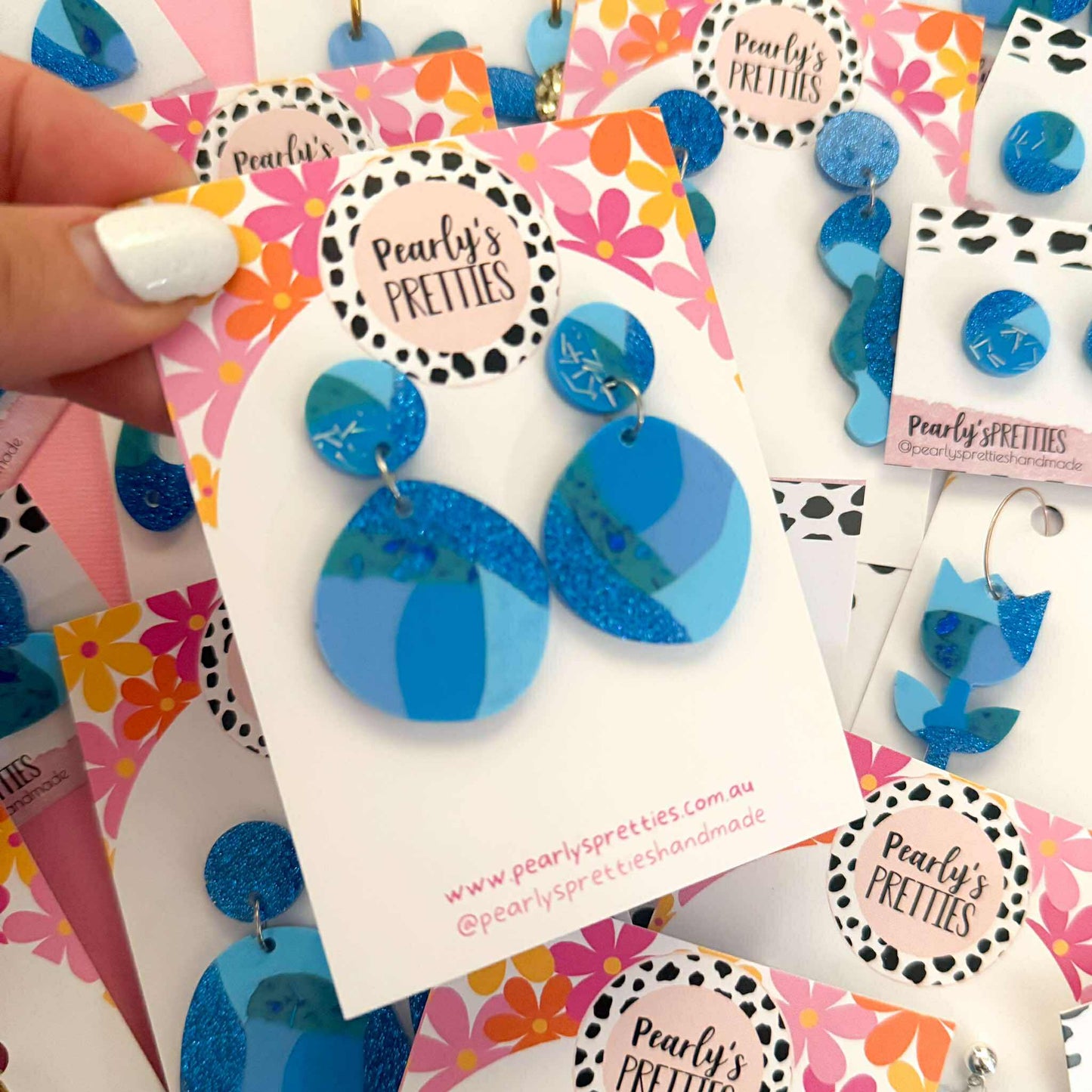 Organic medium circle stud top earrings- Coastal Cool CC03