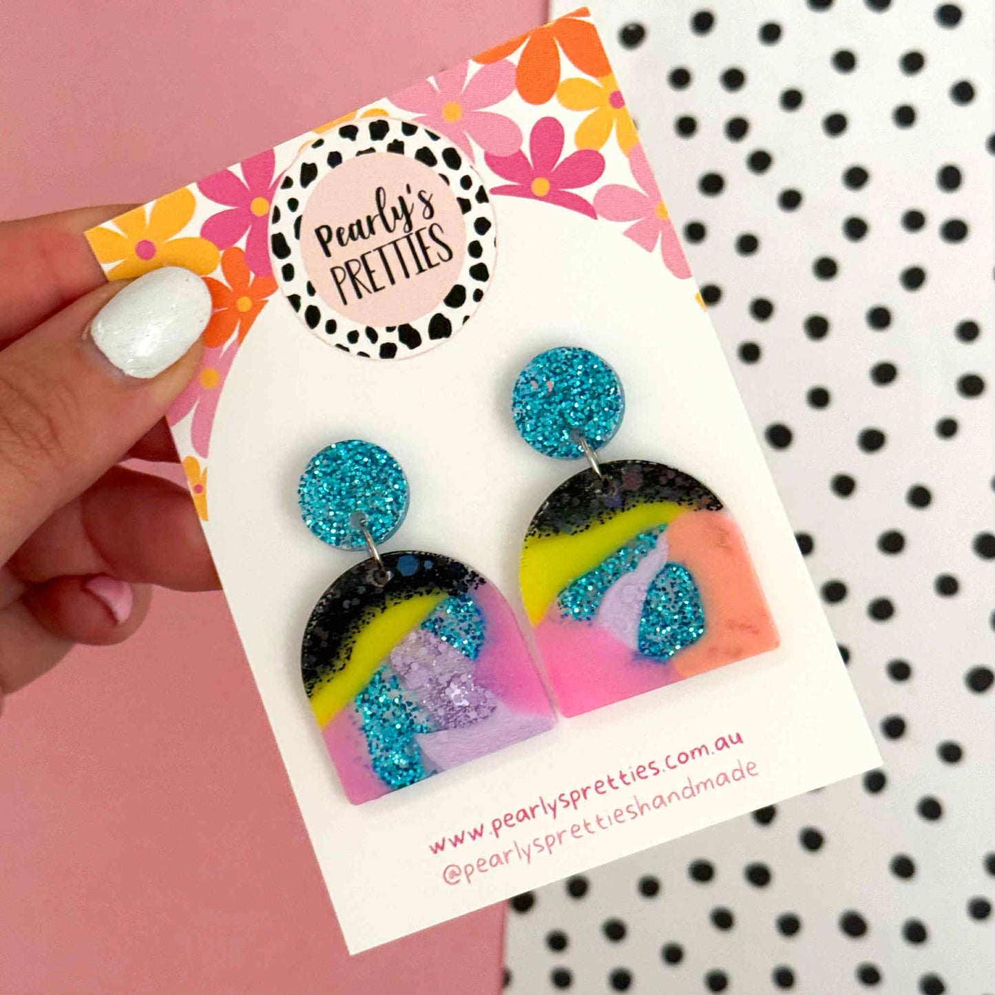 U-turns stud top dangle earrings- Retro Remix- RR013