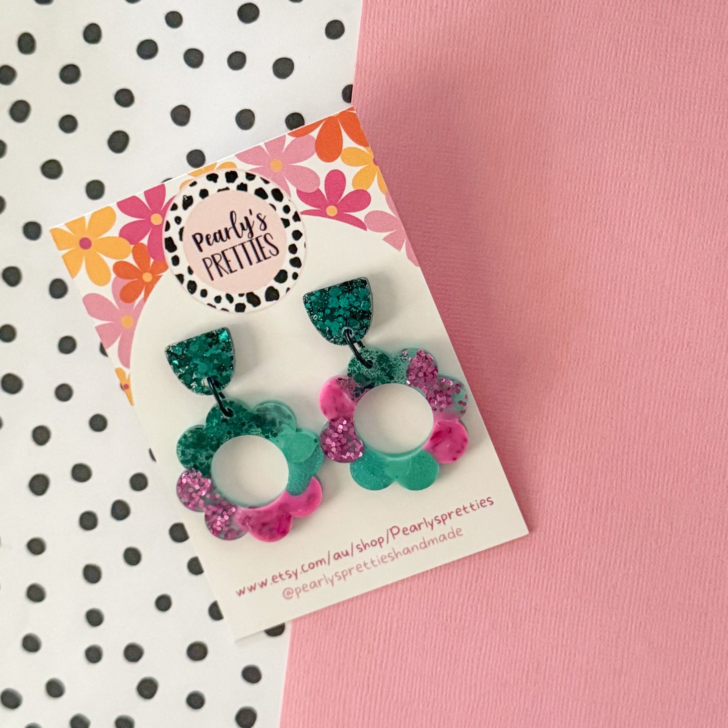 Flower stud top earrings - Enchanted 07