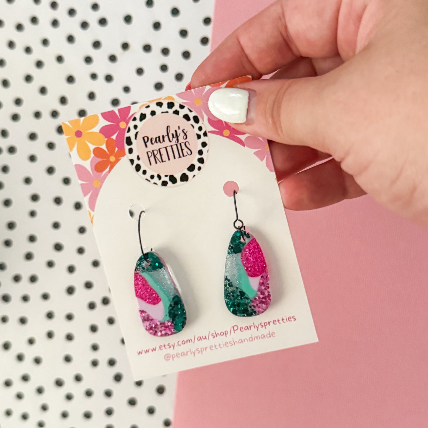 Organic drop hoop earrings - Enchanted 04