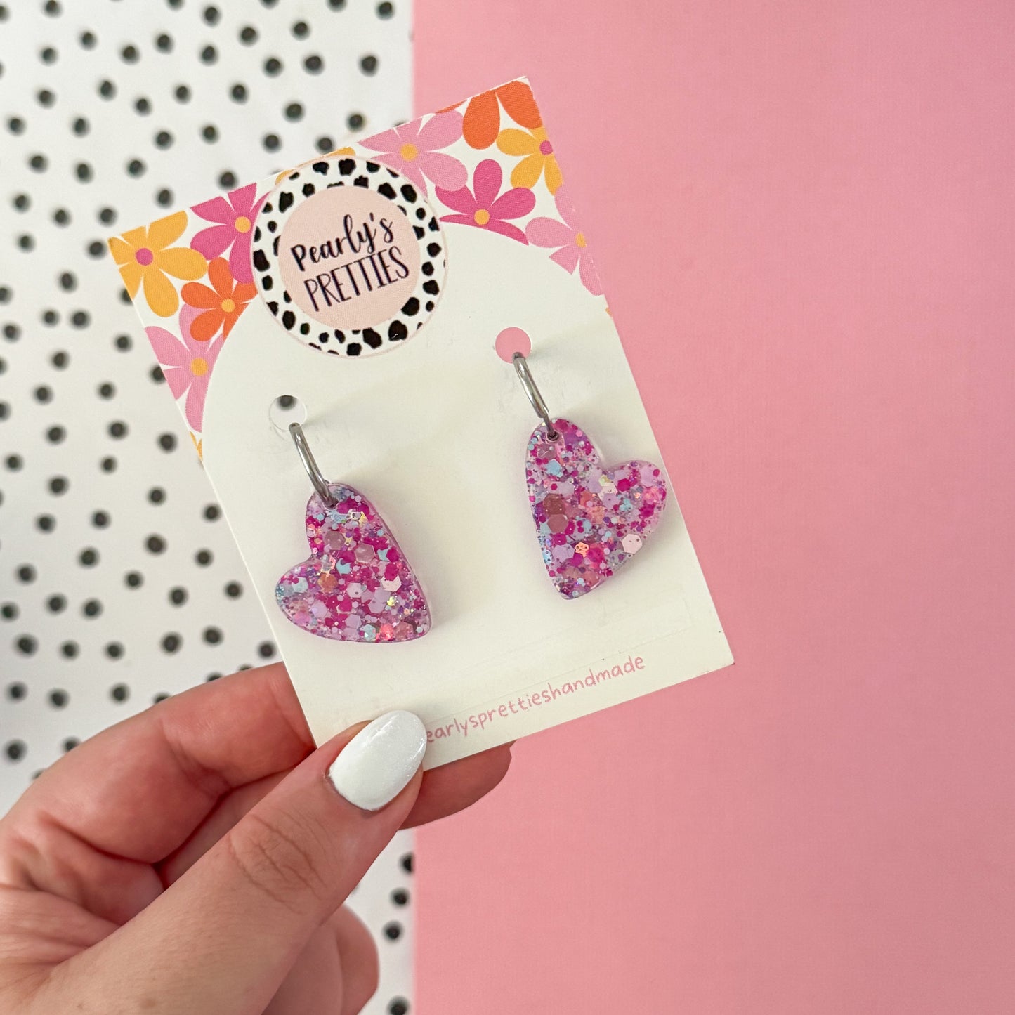 Cora heart- huggie hoop earrings 033