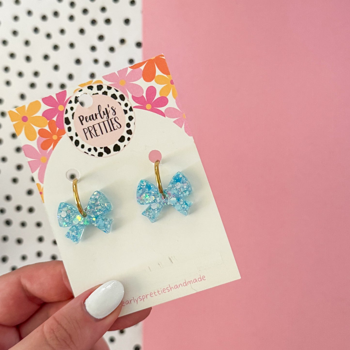 Bow huggie hoop earrings 048