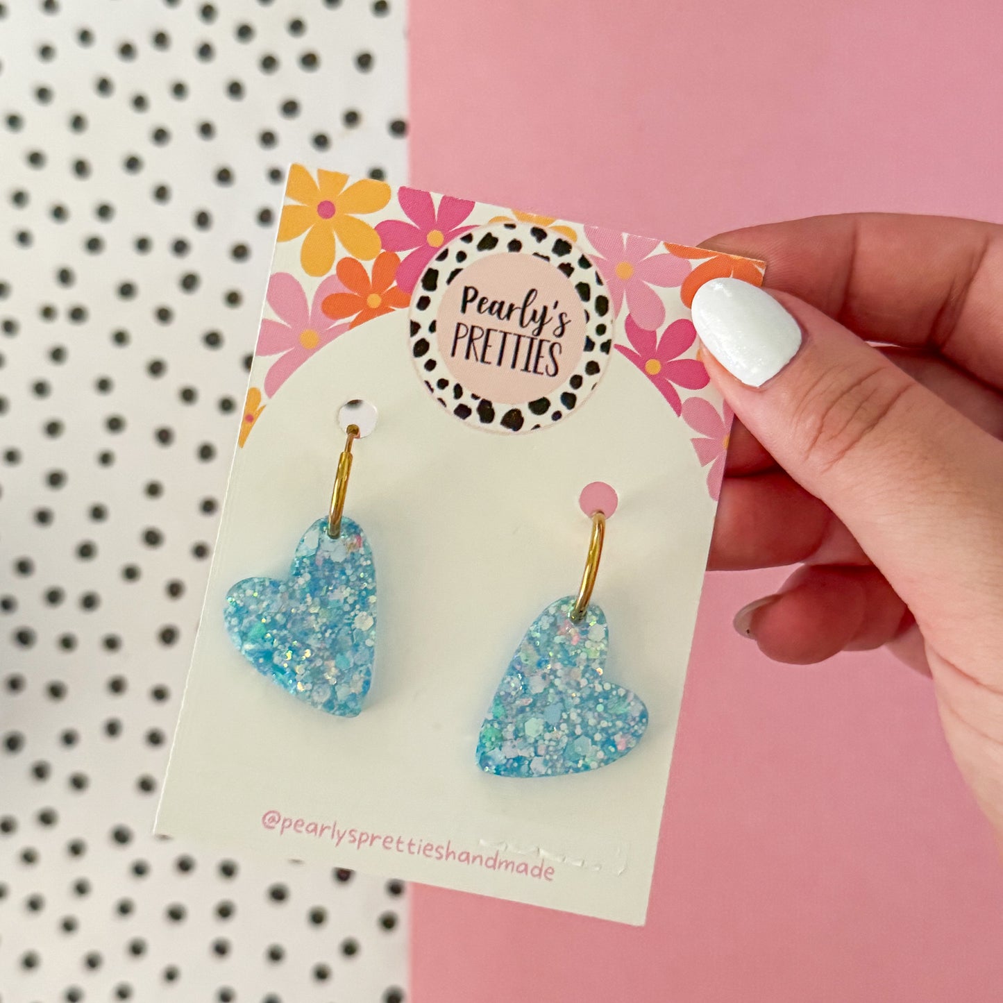 Cora heart- huggie hoop earrings 038