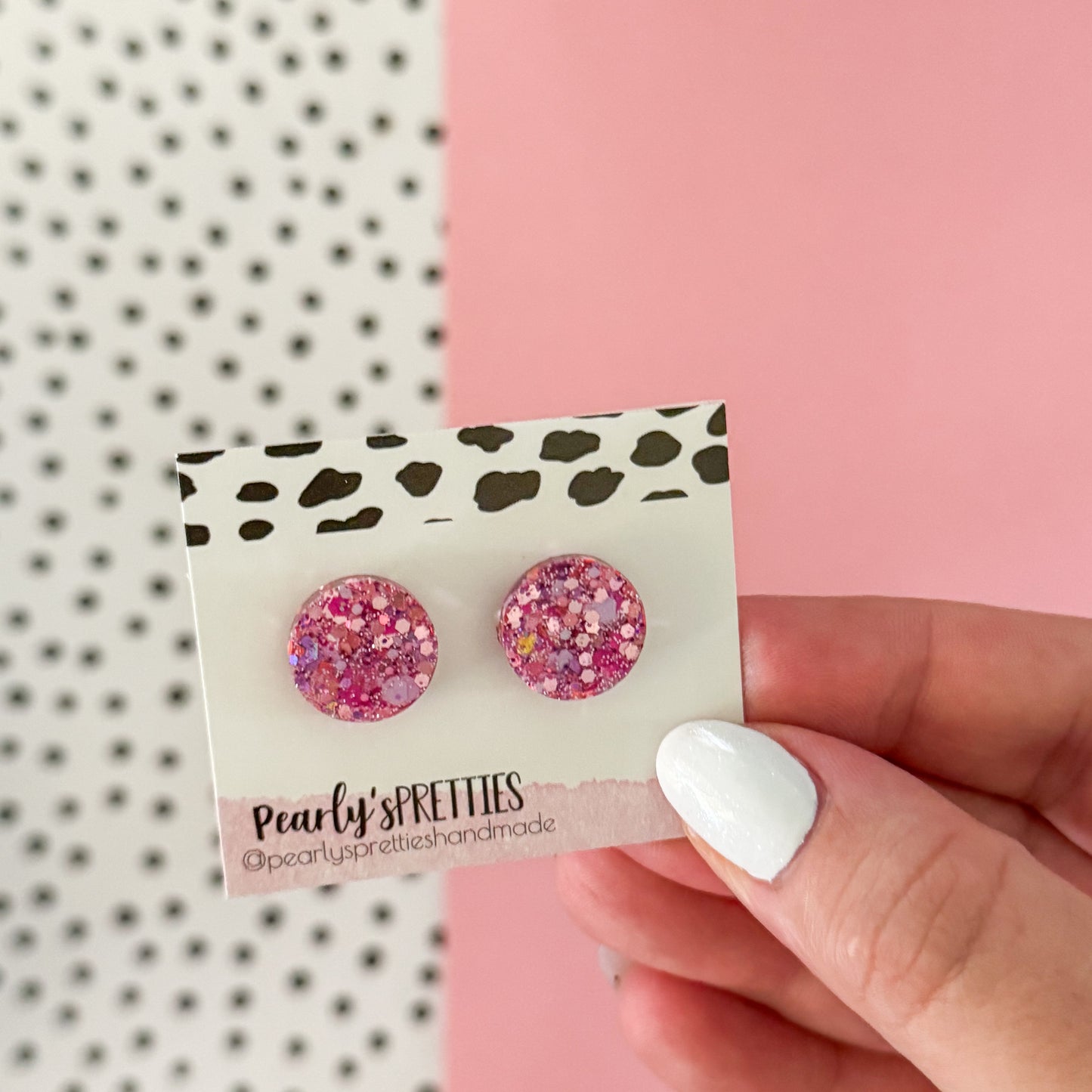 small circle purple stud earring- 07
