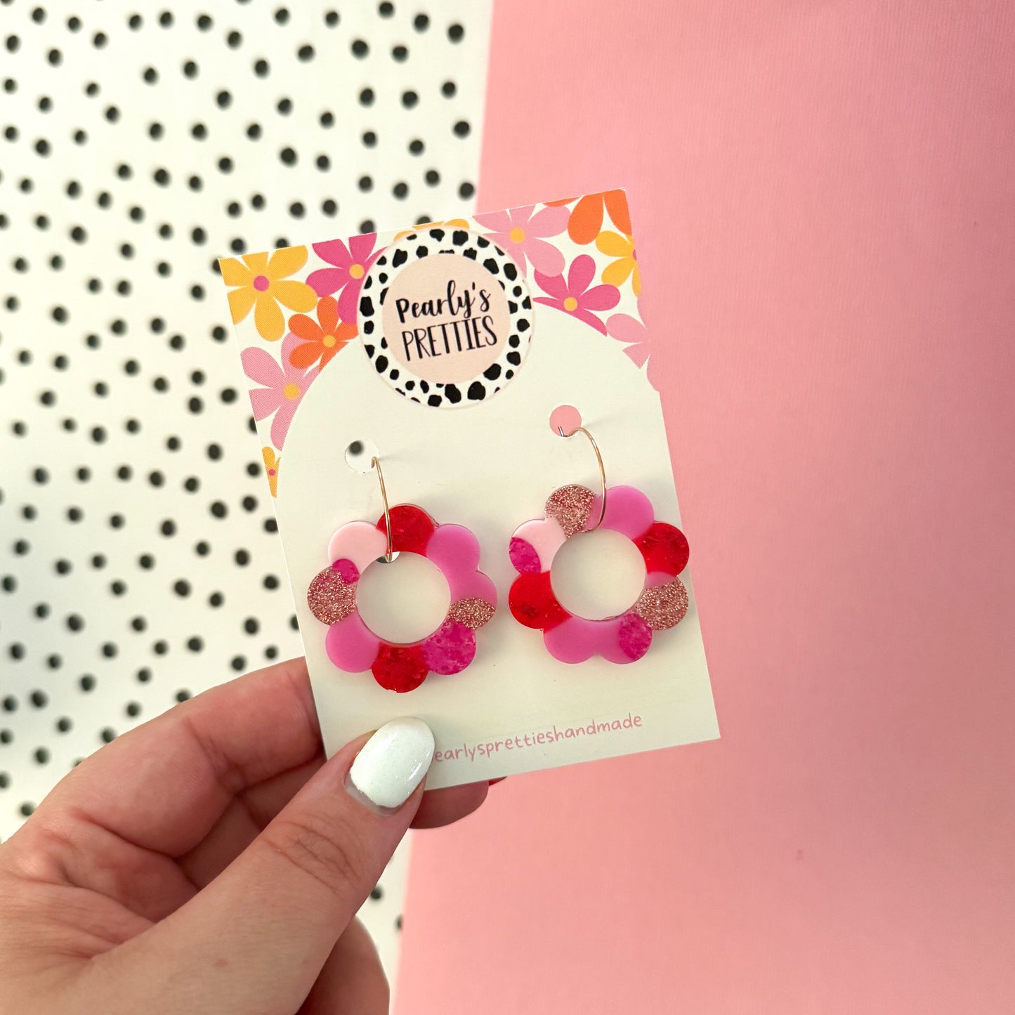 Flower hoop dangle earring - Love Struck 12