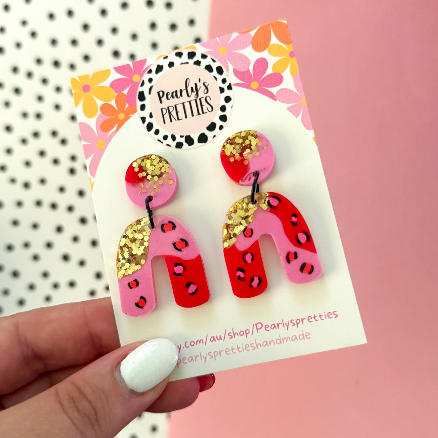 Arch dangle stud top earring - Love Struck 02