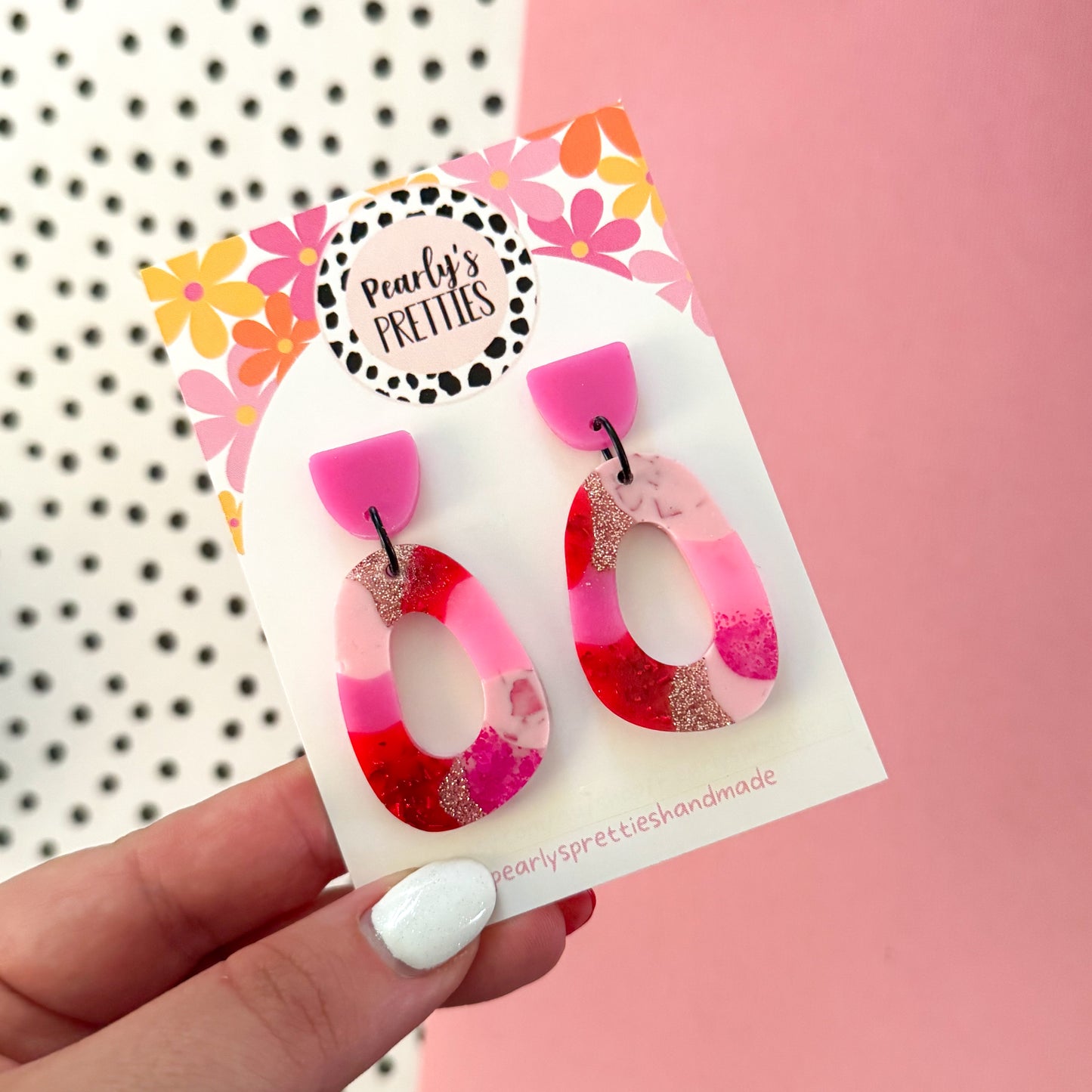 Organic oval stud top earrings- Love Struck 09