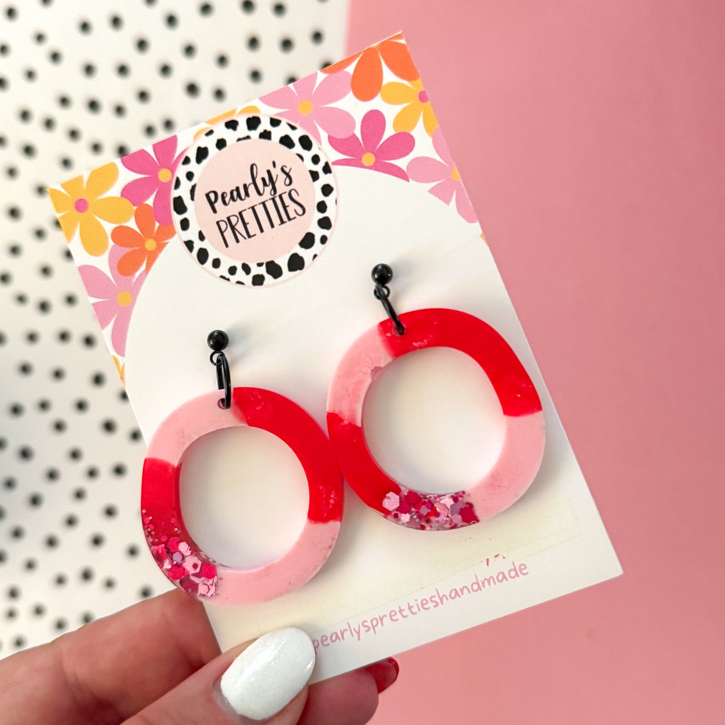 SECONDS- Holey O ball top earrings -matt finish - Love Struck 20