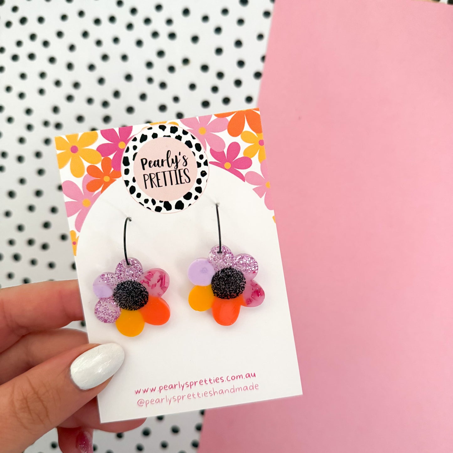 Daisy Daisy hoop earrings - Sunset Glitz 16