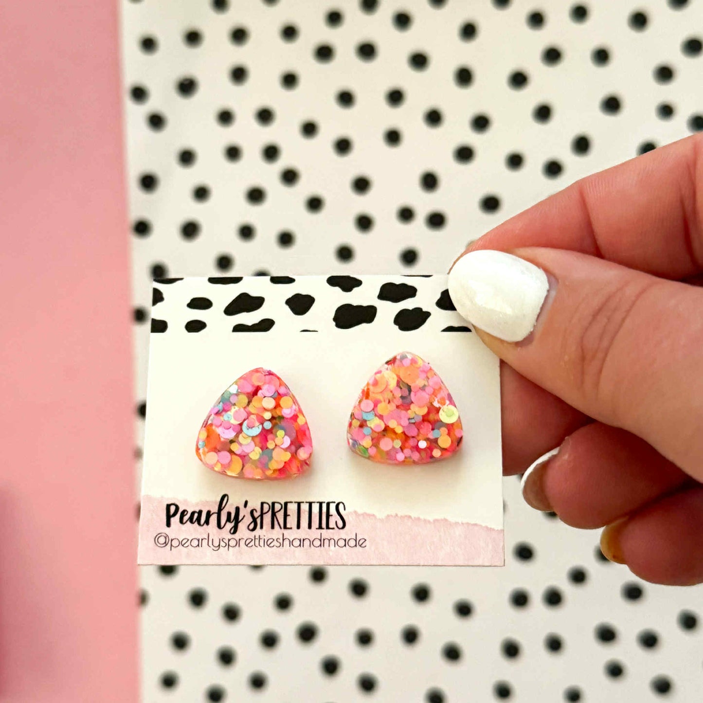 Small triangle stud earring- Retro Remix- RRS09