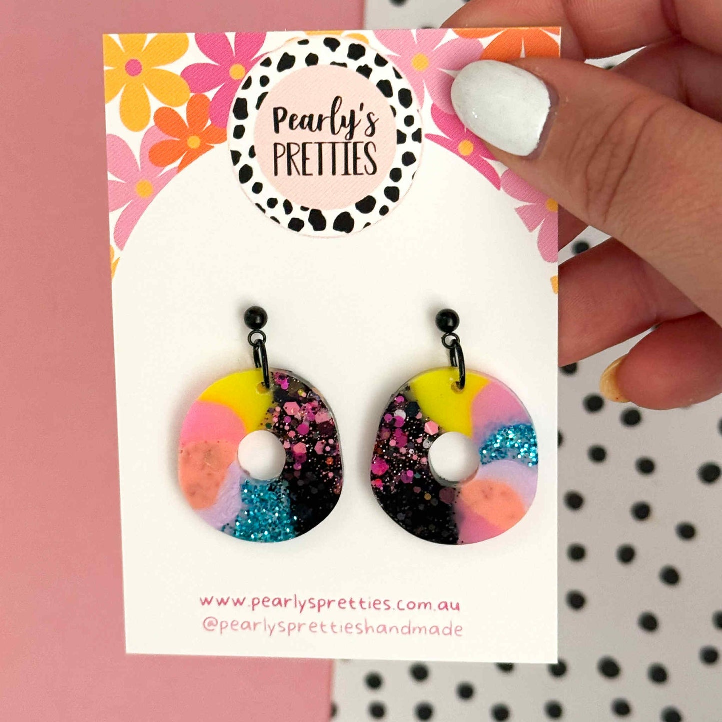 Oval-licious ball top dangle earrings- Retro Remix- RR06