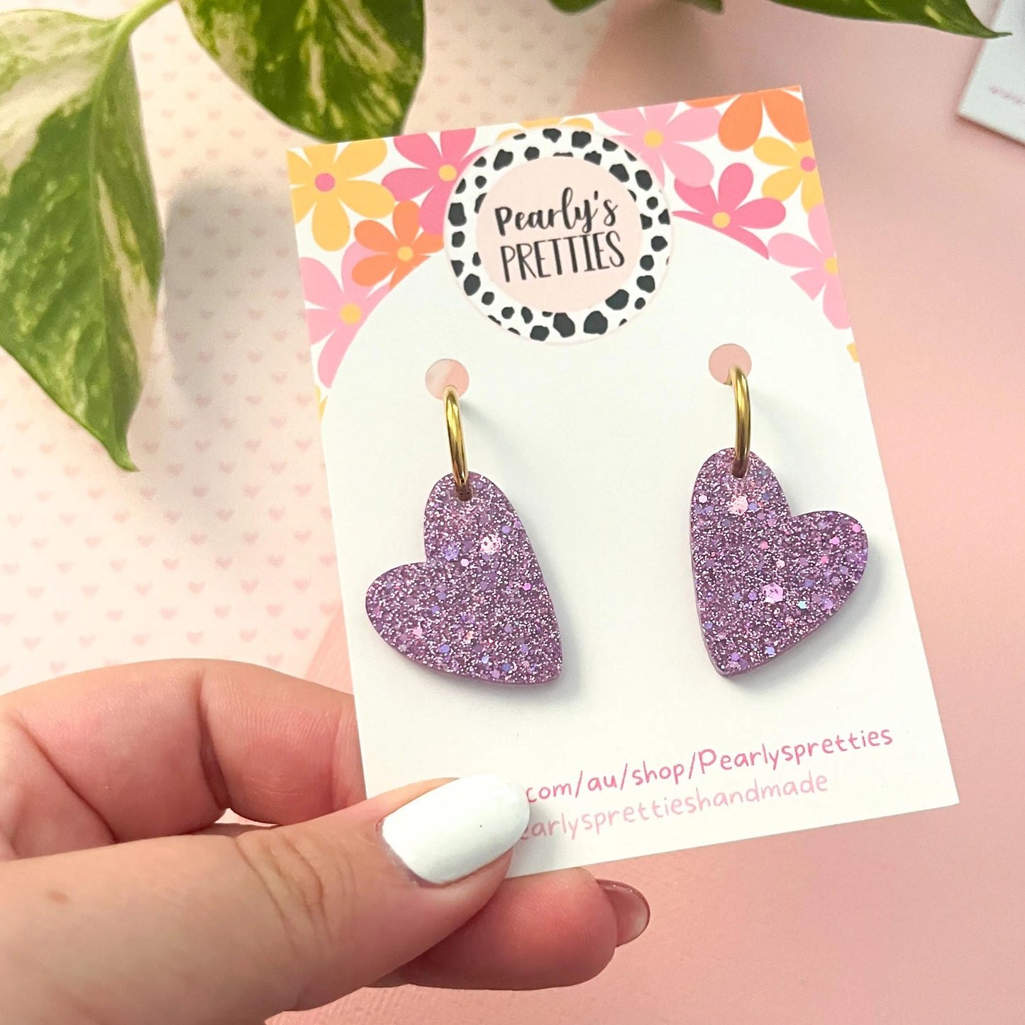 Cora heart- huggie hoop earrings 002