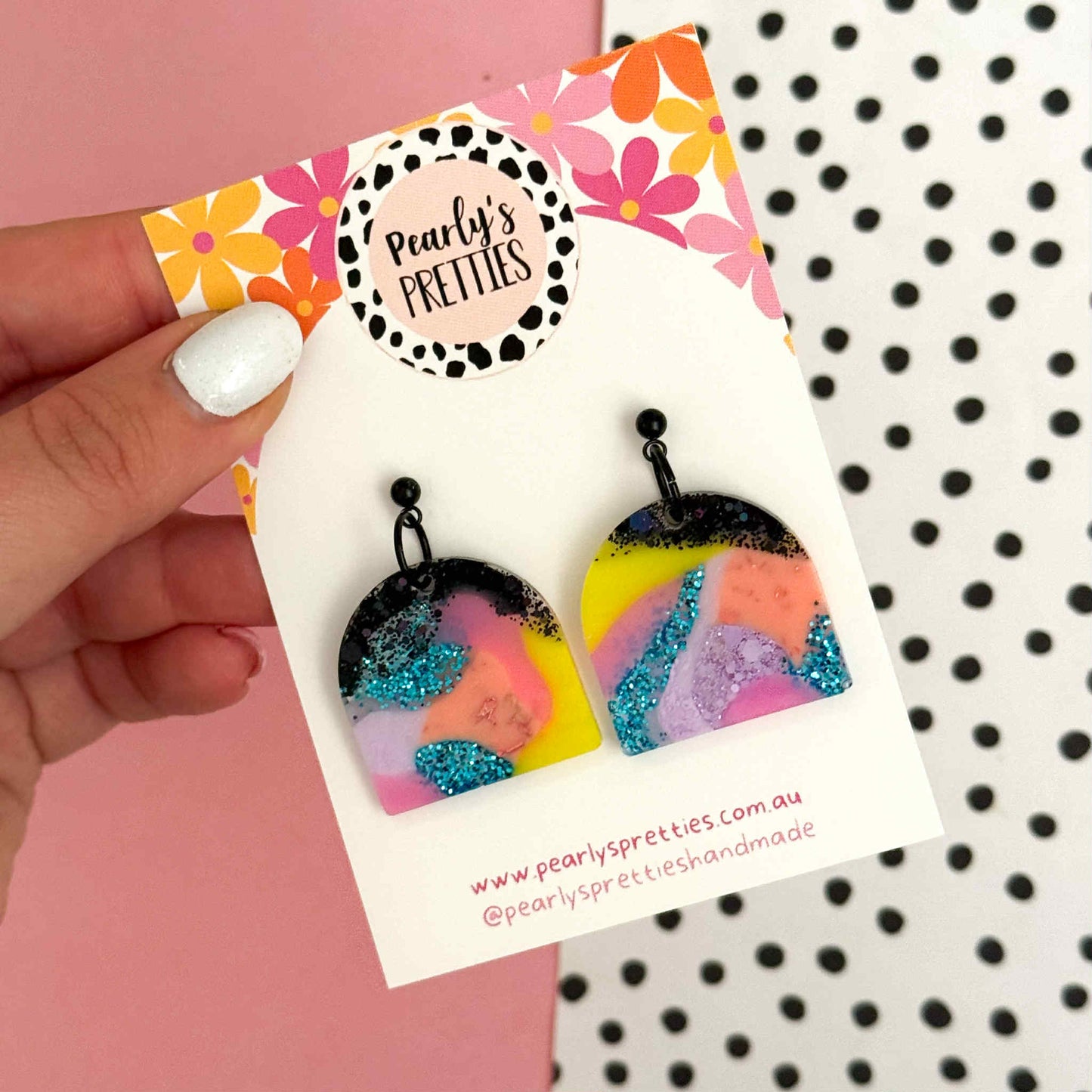 U-turns ball top dangle earrings- Retro Remix- RR010