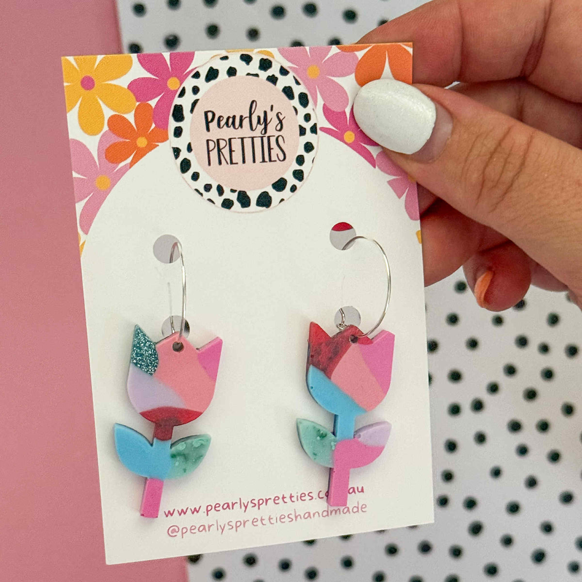 Tulip hoop earrings Bubblegum Bliss 10