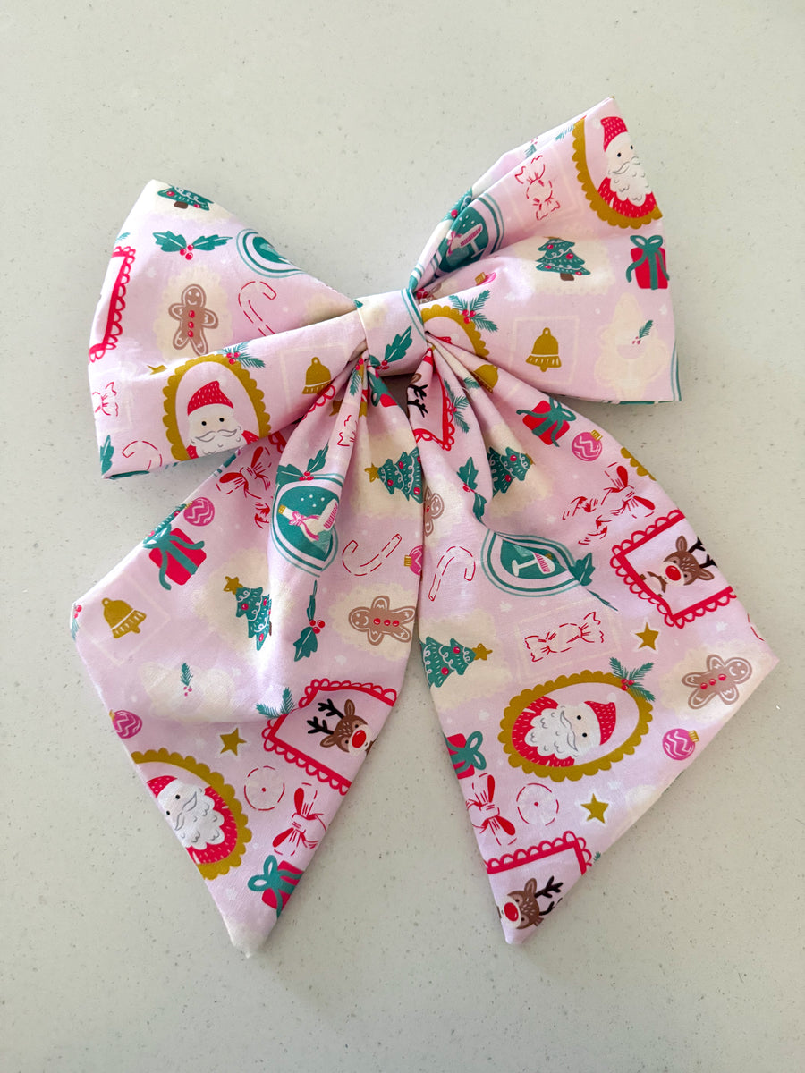 Decorative Fabric Holiday Bow- 'All things Christmas' fabric