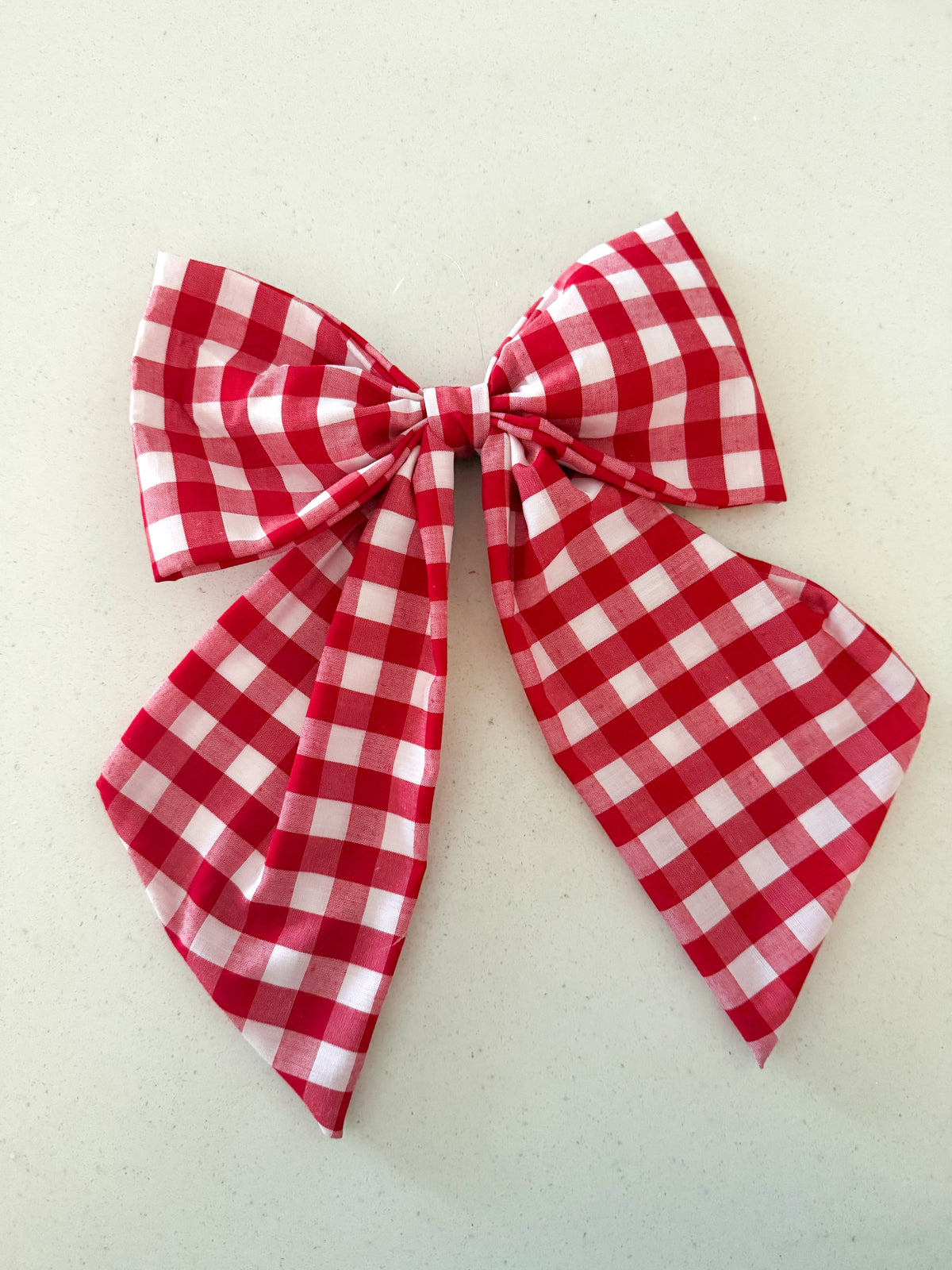 Decorative Fabric Holiday Bow- 'Classic Christmas' fabric - Red Gingham