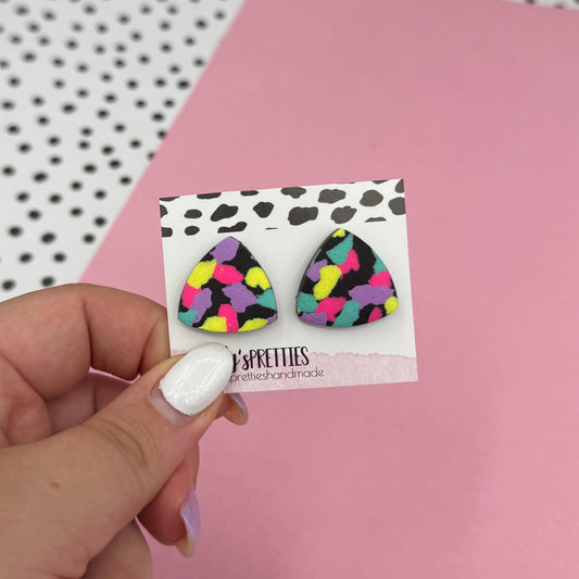 Polymer clay triangle stud
