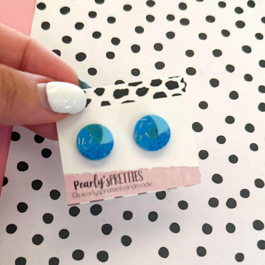 Small circle stud earrings- Coastal Cool CCS06