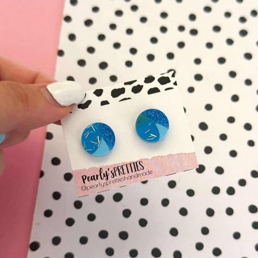 Small circle stud earrings- Coastal Cool CCS04