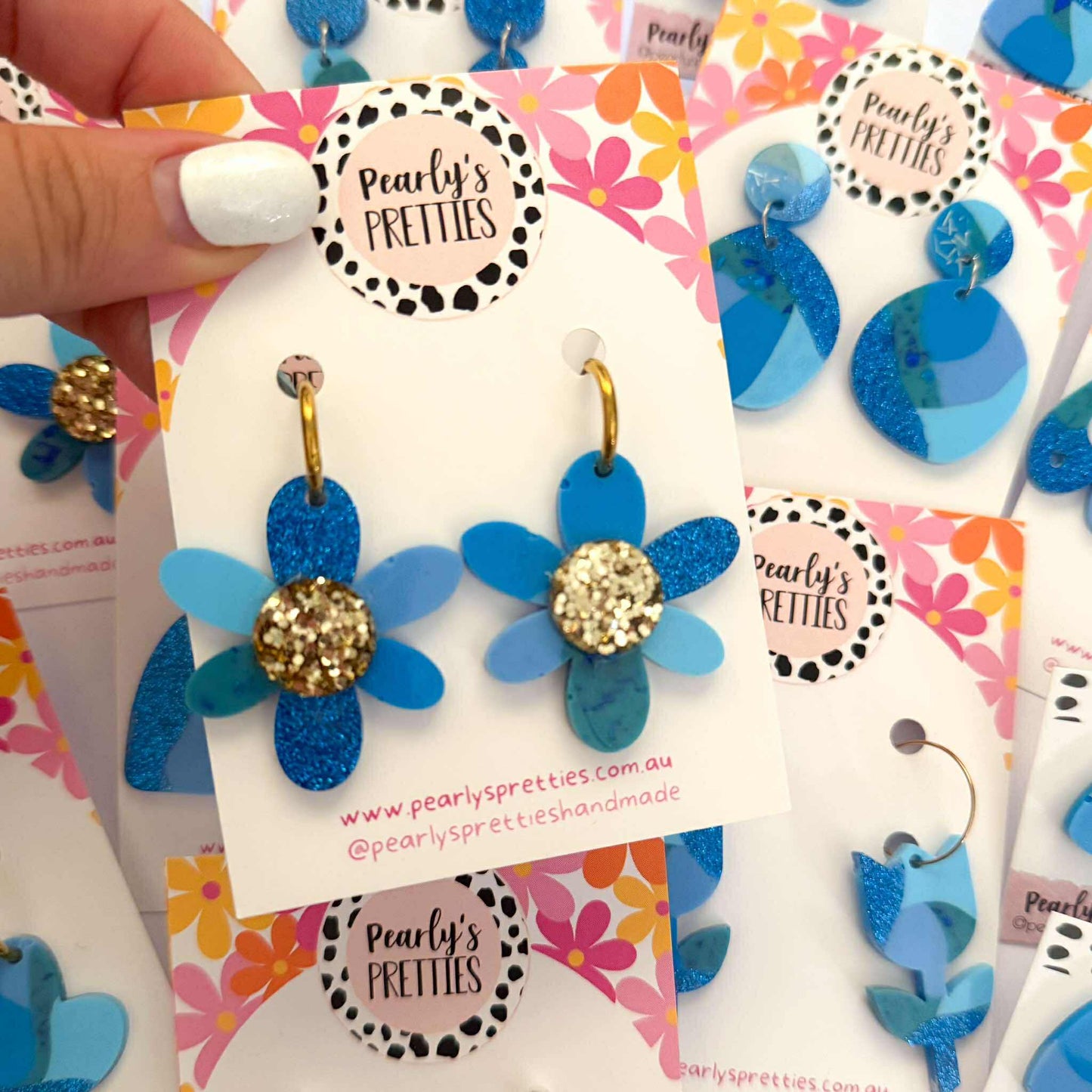 Daffodil huggie hoop earrings- Coastal Cool CC08