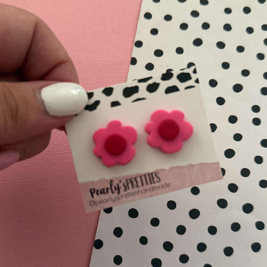 Daisy Daze small flower stud- Pink/Red