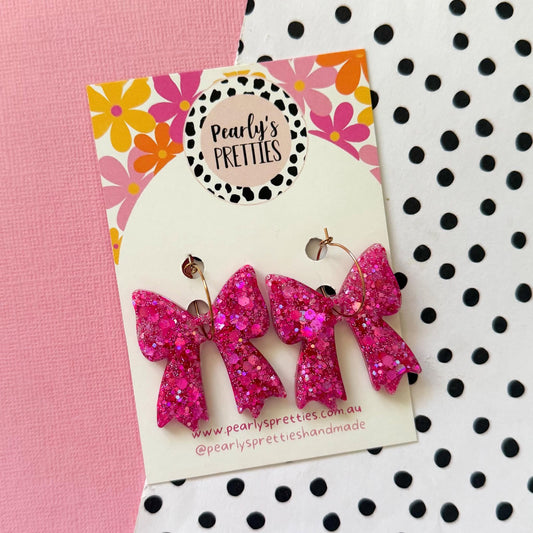 Bonnie Bow pink  dangles- Love Struck B01