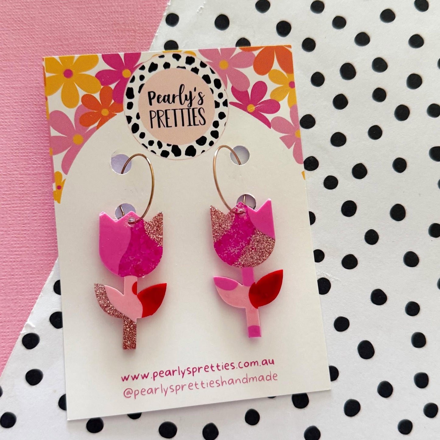 tulip hoop dangle earrings - Love Struck LS09