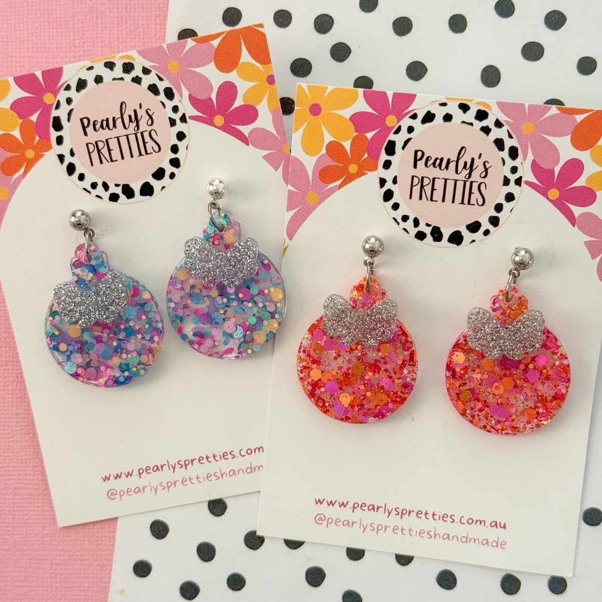 Christmas bauble dangle earrings