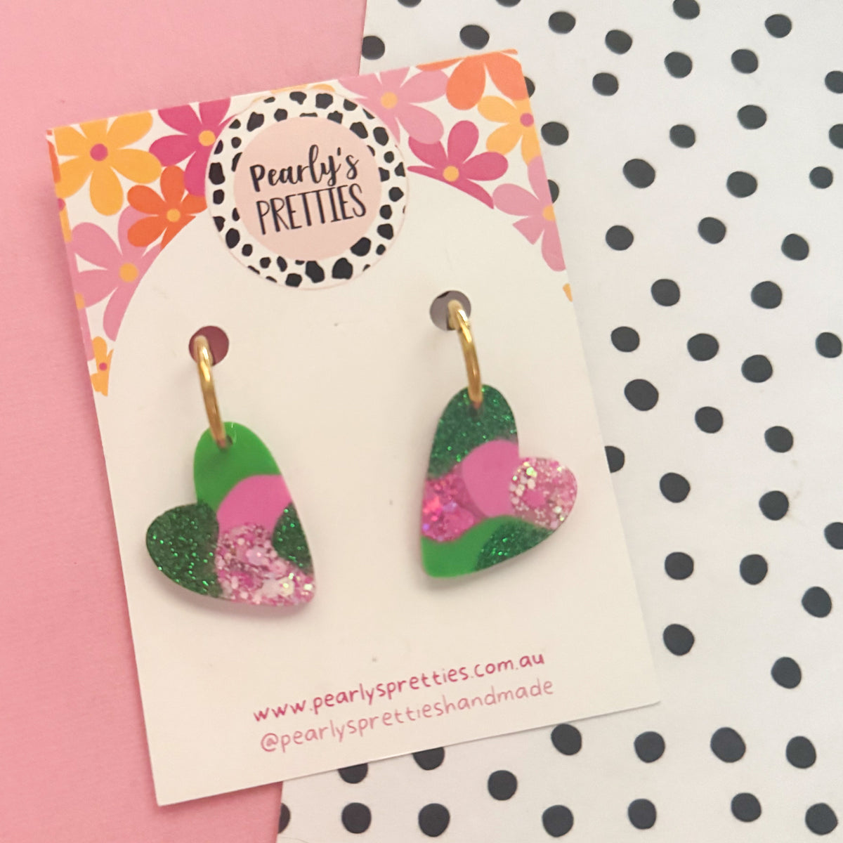 Cora heart hoop dangle earrings - Pixie Picnic