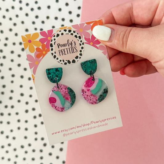 Organic small circle stud top earrings - Enchanted 12