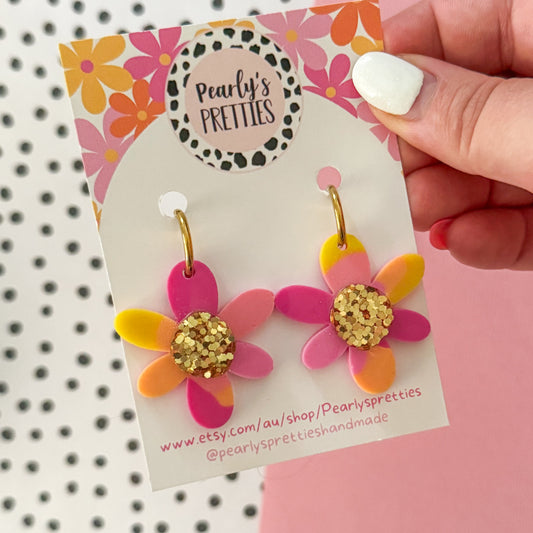 Daffodil huggie hoop earrings - Sorbet Shimmer 03