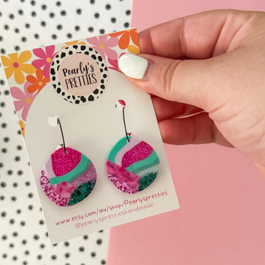 Organic medium circle hoop earrings - Enchanted 13