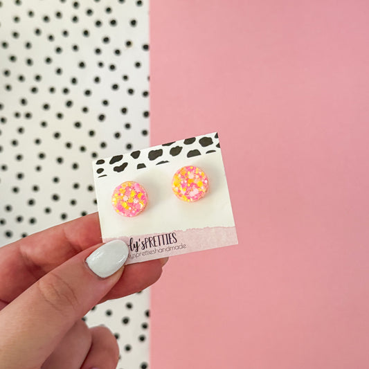 small circle stud earrings  - Sorbet Shimmer 12