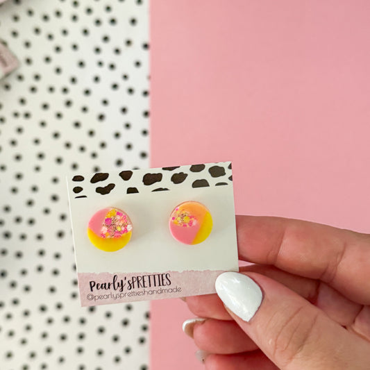 small circle stud earrings  - Sorbet Shimmer 13
