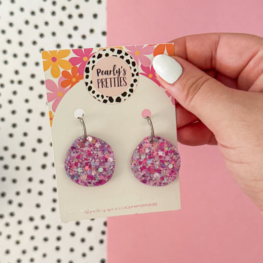 Organic medium circle huggie hoops earrings 022