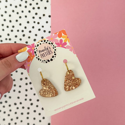 Cora heart- huggie hoop earrings 025