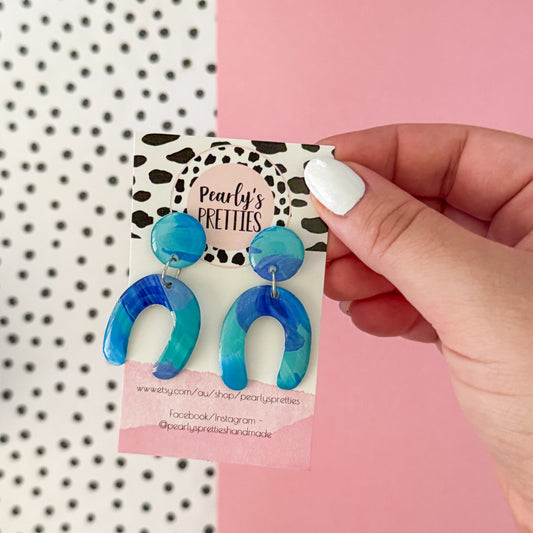 resin coated dangle earrings 027