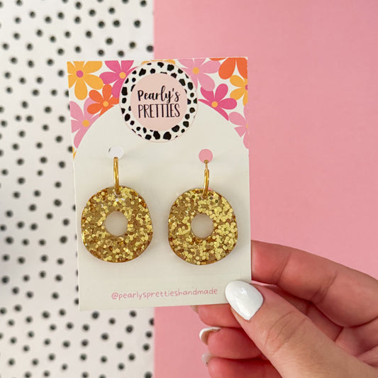 Organic oval huggie hoop earrings 028
