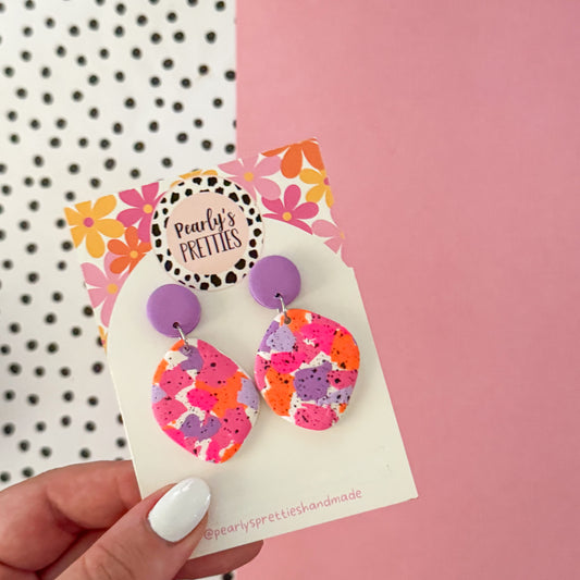 Polymer Clay dangle earrings 032