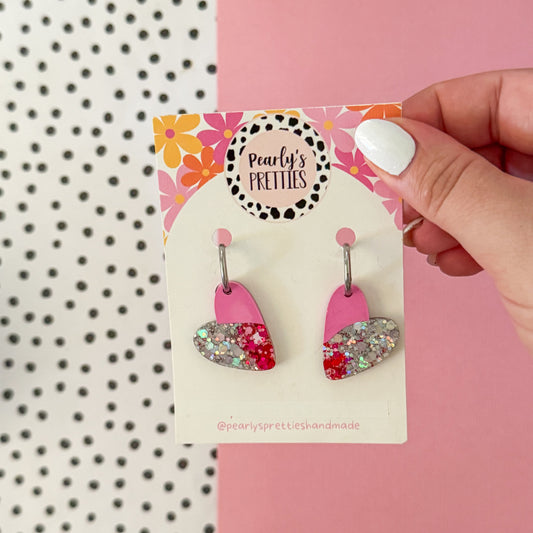 Cora heart- huggie hoop earrings 051