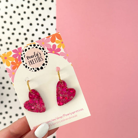 Cora heart- huggie hoop earrings 046