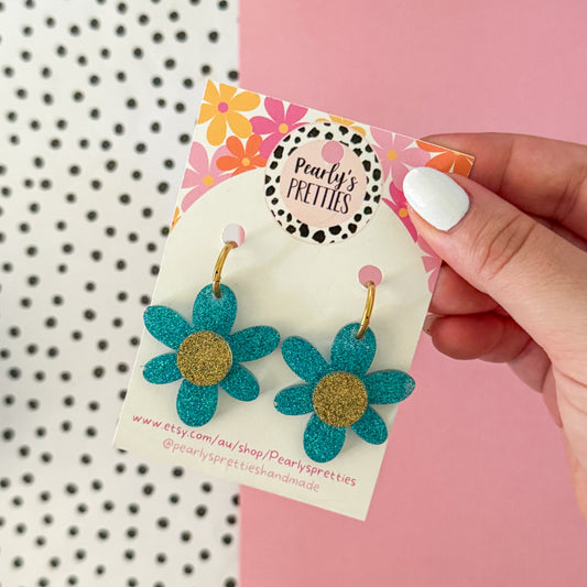 Daffodil huggie hoop earrings 040