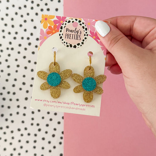 Daffodil huggie hoop earrings 039