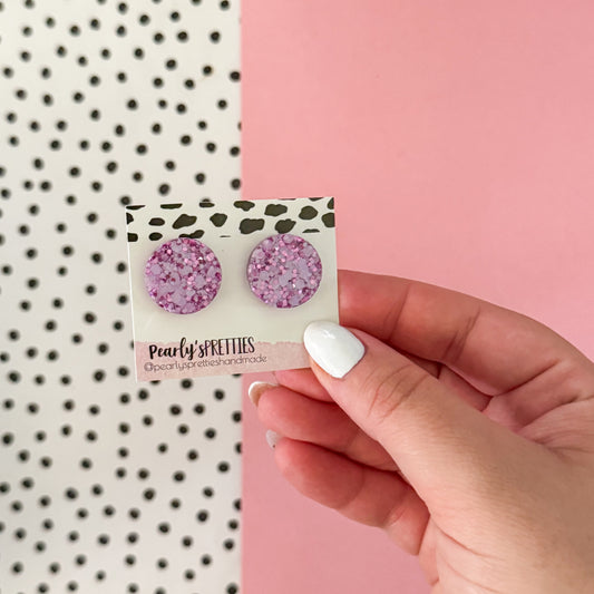circle purple stud earring- 06