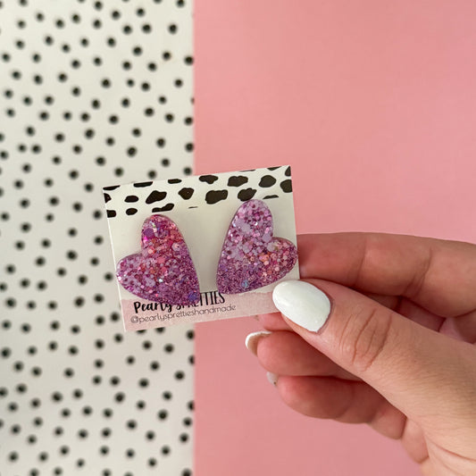 Cora heart purple stud earring- 04