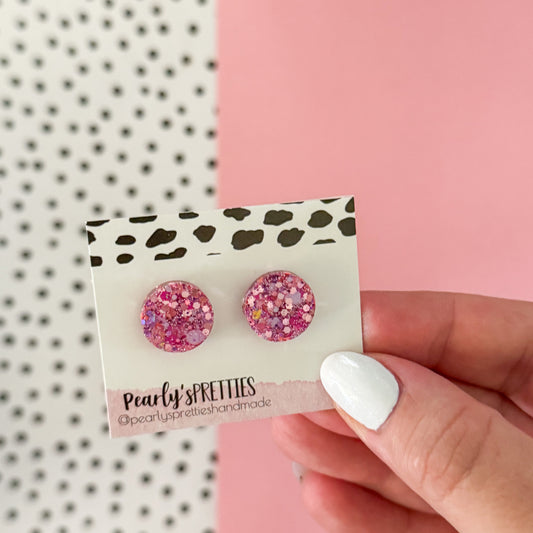 small circle purple stud earring- 07