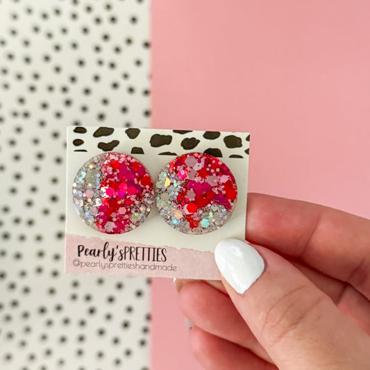 Large circle stud earring- 17